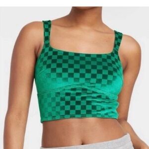 Green Checkered Women's Top